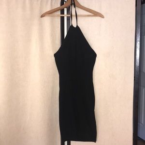 Black Halter Sweater Dress Bodycon Style